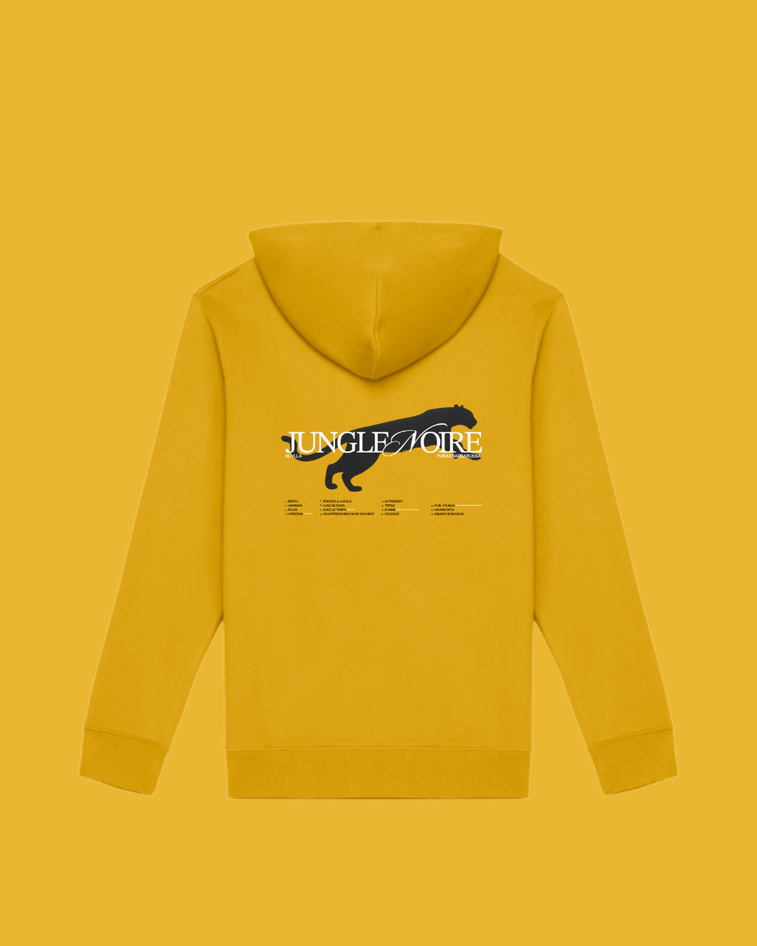 HOODIE JAUNE I JUNGLE NOIRE