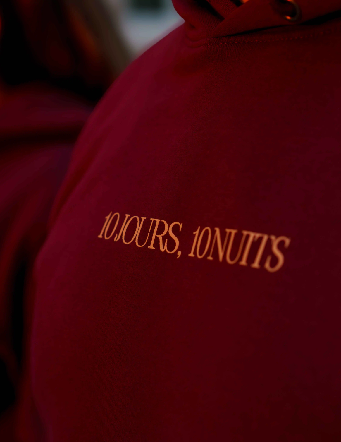 Hoodie Bordeaux "10 jours, 10 nuits"
