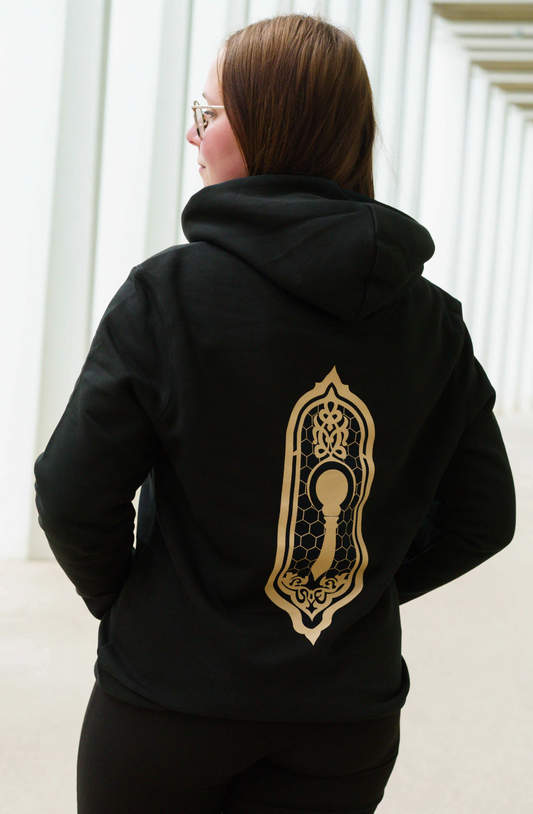 Hoodie Noir "Portes du désert"