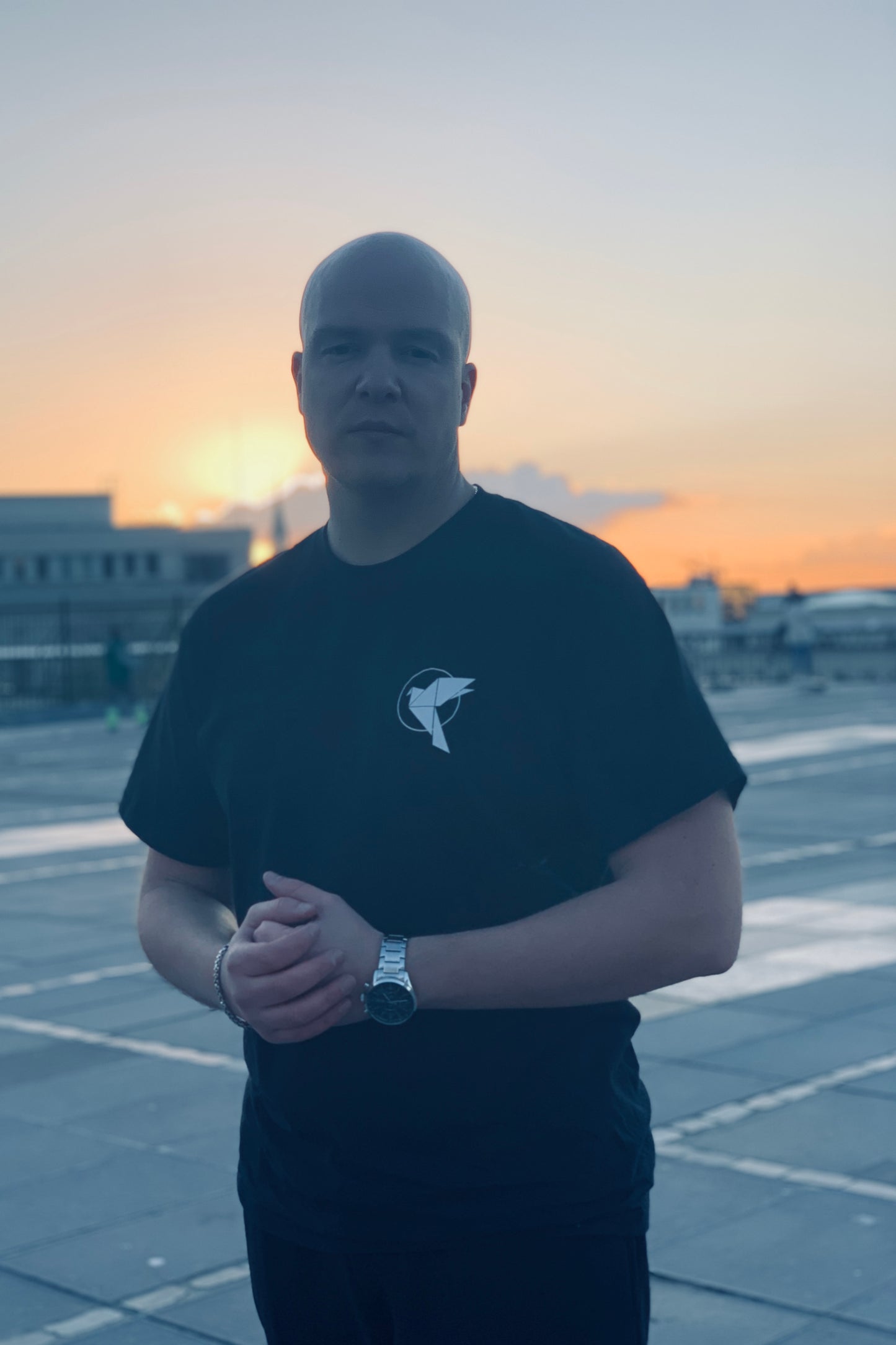 T-shirt noir - Colombe coeur